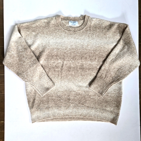 Old navy recycled material wool blend sweater oatmeal neutral cozy sz M - Picture 1 of 7